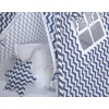 MEGA SET: Kids Teepee tent + playmat + pillows + decorative feathers FREE! - Chevron navy blue