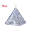 MEGA SET: Kids Teepee tent + playmat + pillows + decorative feathers FREE! - Chevron navy blue