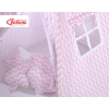 MEGA SET: Kids Teepee tent + playmat + pillows + decorative feathers FREE!- Chevron pink