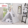MEGA SET: Kids Teepee tent + playmat + pillows + decorative feathers FREE! - gray