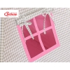 MEGA SET: Kids Teepee tent + playmat + pillows + decorative feathers FREE!- Gray checkered-pink