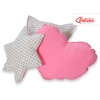 MEGA SET: Kids Teepee tent + playmat + pillows + decorative feathers FREE!- Gray checkered-pink