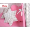 MEGA SET: Kids Teepee tent + playmat + pillows + decorative feathers FREE!- Gray checkered-pink