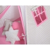 MEGA SET: Kids Teepee tent + playmat + pillows + decorative feathers FREE!- Gray checkered-pink