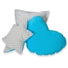 MEGA SET: Kids Teepee tent + playmat + pillows + decorative feathers FREE!- Gray checkered-turquoise