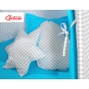 MEGA SET: Kids Teepee tent + playmat + pillows + decorative feathers FREE!- Gray checkered-turquoise