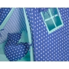 MEGA SET: Kids Teepee tent + playmat + pillows + decorative feathers FREE!- Navy blue stars