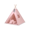 MEGA SET: Kids Teepee tent + playmat + pillows + decorative feathers FREE! - pastel pink