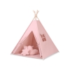 MEGA SET: Kids Teepee tent + playmat + pillows + decorative feathers FREE! - pastel pink