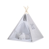 MEGA SET: Kids Teepee tent + playmat + pillows + decorative feathers FREE!- White dots on Gray