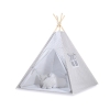 MEGA SET: Kids Teepee tent + playmat + pillows + decorative feathers FREE!- White dots on Gray