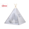 MEGA SET: Kids Teepee tent + playmat + pillows + decorative feathers FREE!- White dots on Gray