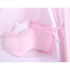 MEGA SET: Kids Teepee tent + playmat + pillows + decorative feathers FREE! - White dots on pink