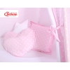 MEGA SET: Kids Teepee tent + playmat + pillows + decorative feathers FREE! - White dots on pink