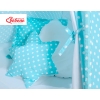 MEGA SET: Kids Teepee tent + playmat + pillows + decorative feathers FREE! - White dots on turquoise