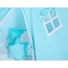 MEGA SET: Kids Teepee tent + playmat + pillows + decorative feathers FREE! - White dots on turquoise