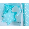 MEGA SET: Kids Teepee tent + playmat + pillows + decorative feathers FREE! - White dots on turquoise