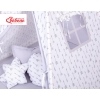 MEGA SET: Kids Teepee tent + playmat + pillows + decorative feathers- Gray arrows