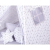 MEGA SET: Kids Teepee tent + playmat + pillows + decorative feathers- Gray arrows