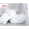MEGA SET: Kids Teepee tent + playmat + pillows + decorative feathers- Stars blue-Gray/Gray