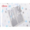 MEGA SET: Kids Teepee tent + playmat + pillows + decorative feathers- Stars blue-Gray/Gray