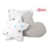 MEGA SET: Kids Teepee tent + playmat + pillows + decorative feathers- Stars blue-Gray/Gray