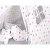 MEGA SET: Kids Teepee tent + playmat + pillows + decorative feathers- Stars pink-Gray/Gray