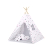 MEGA SET: Kids Teepee tent + playmat + pillows + decorative feathers- Stars pink-Gray/Gray