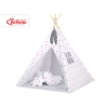 MEGA SET: Kids Teepee tent + playmat + pillows + decorative feathers- Stars pink-Gray/Gray