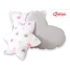 MEGA SET: Kids Teepee tent + playmat + pillows + decorative feathers- Stars pink-Gray/Gray