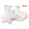MEGA SET: Kids Teepee tent + playmat + pillows + decorative feathers- Stars pink-Gray/Gray