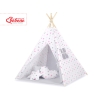 MEGA SET: Kids Teepee tent + playmat + pillows + decorative feathers- Stars pink-Gray/Gray