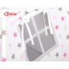 MEGA SET: Kids Teepee tent + playmat + pillows + decorative feathers- Stars pink-Gray/Gray