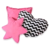 Mega Set: Teepee tent+playmat+pillows - Chevron black/ pink
