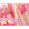 Mega Set: Teepee tent+playmat+pillows - Chevron pink-yellow