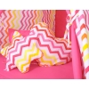 Mega Set: Teepee tent+playmat+pillows - Chevron pink-yellow