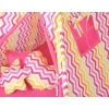 Mega Set: Teepee tent+playmat+pillows - Chevron pink-yellow