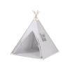 MINI Set: Teepee tent for kids + play mat+ decorative feathers -gray