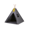 MINI Set: Teepee tent for kids + play mat + decorative feathers- anthracite