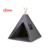 MINI Set: Teepee tent for kids + play mat + decorative feathers- anthracite