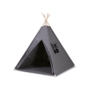 MINI Set: Teepee tent for kids + play mat + decorative feathers- anthracite