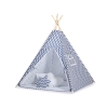 MINI Set: Teepee tent for kids + play mat + decorative feathers- Chevron navy blue