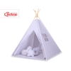 MINI Set: Teepee tent for kids + play mat + decorative feathers- Gray flowers