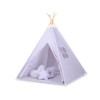 MINI Set: Teepee tent for kids + play mat + decorative feathers- Gray flowers