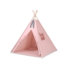 MINI Set: Teepee tent for kids + play mat + decorative feathers - pastel pink