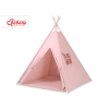 MINI Set: Teepee tent for kids + play mat + decorative feathers - pastel pink