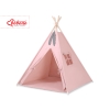 MINI Set: Teepee tent for kids + play mat + decorative feathers - pastel pink