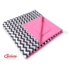 MINI Set: Teepee tent for kids + play mat - Chevron black/ pink