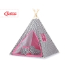 MINI Set: Teepee tent for kids + play mat - Chevron black/ pink