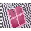 MINI Set: Teepee tent for kids + play mat - Chevron black/ pink